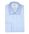 Hawes & Curtis Plain Blue Twill Slim Fit Shirt Single Cuff