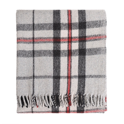 4Картинка Плед Highland Wool Blend Tartan Blanket Thomson Grey