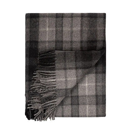 3Картинка Плед Highland Wool Blend Tartan Blanket Buchanan Grey