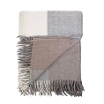 Herritage of Scotland Block Check Herringbone Blanket Light Natural