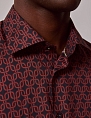 Hawes & Curtis Piccadilly Navy & Brown Geometric Chains Slim Shirt