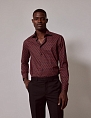 Hawes & Curtis Piccadilly Navy & Brown Geometric Chains Slim Shirt