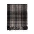 Highland Wool Blend Tartan Blanket Buchanan Grey