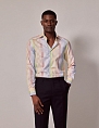 Hawes & Curtis Brandon Blue & Yellow Multi Check Slim Shirt-High Collar