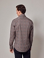 Hawes & Curtis Brandon Green & Red Modern Paisley Slim Shirt — Mid-Collar