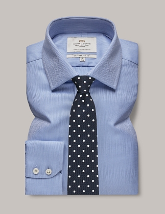 1Картинка Мужская рубашка Hawes & Curtis Herringbone Blue Slim Fit
