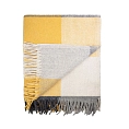 Herritage of Scotland Block Check Herringbone Blanket Grey Ochre