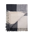 Herritage of Scotland Block Check Herringbone Blanket Natural Taupe