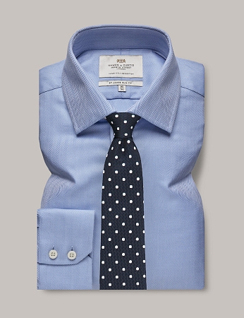 Hawes & Curtis Herringbone Blue Slim Fit