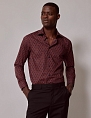 Hawes & Curtis Piccadilly Navy & Brown Geometric Chains Slim Shirt