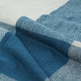 Herritage of Scotland Block Check Herringbone Blanket Natural Teal