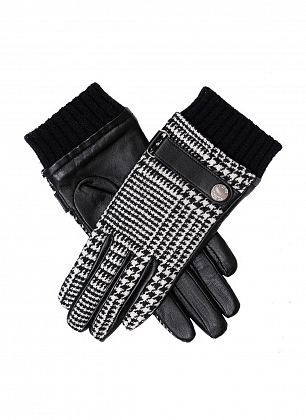 1Картинка Dents Women's Houndstooth & Leather Gloves