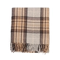 Highland Wool Blend Tartan Blanket Mackellar Natural