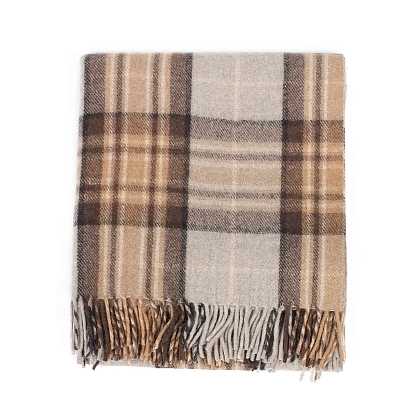 3Картинка Плед Highland Wool Blend Tartan Blanket Mackellar Natural