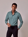Hawes & Curtis Brandon Green & Cream Geometric Slim Shirt