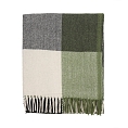 Herritage of Scotland Block Check Herringbone Knee Blanket Natural Green