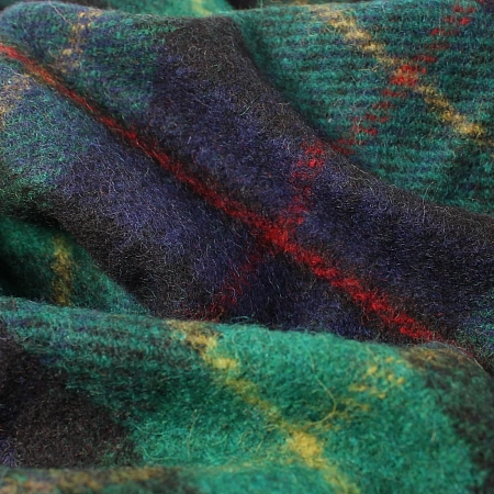 Highland Wool Blend Tartan Blanket Farquharson