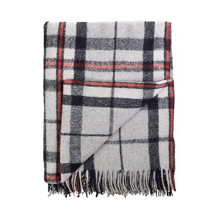 Highland Wool Blend Tartan Blanket Thomson Grey