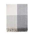Herritage of Scotland Block Check Herringbone Blanket Light Natural