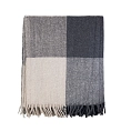 Herritage of Scotland Block Check Herringbone Blanket Natural Taupe